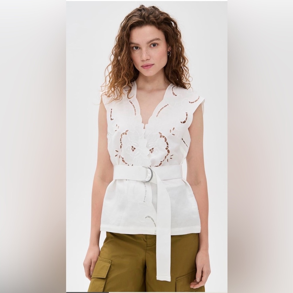 Sea Dahlia Eyelet Vest with belt